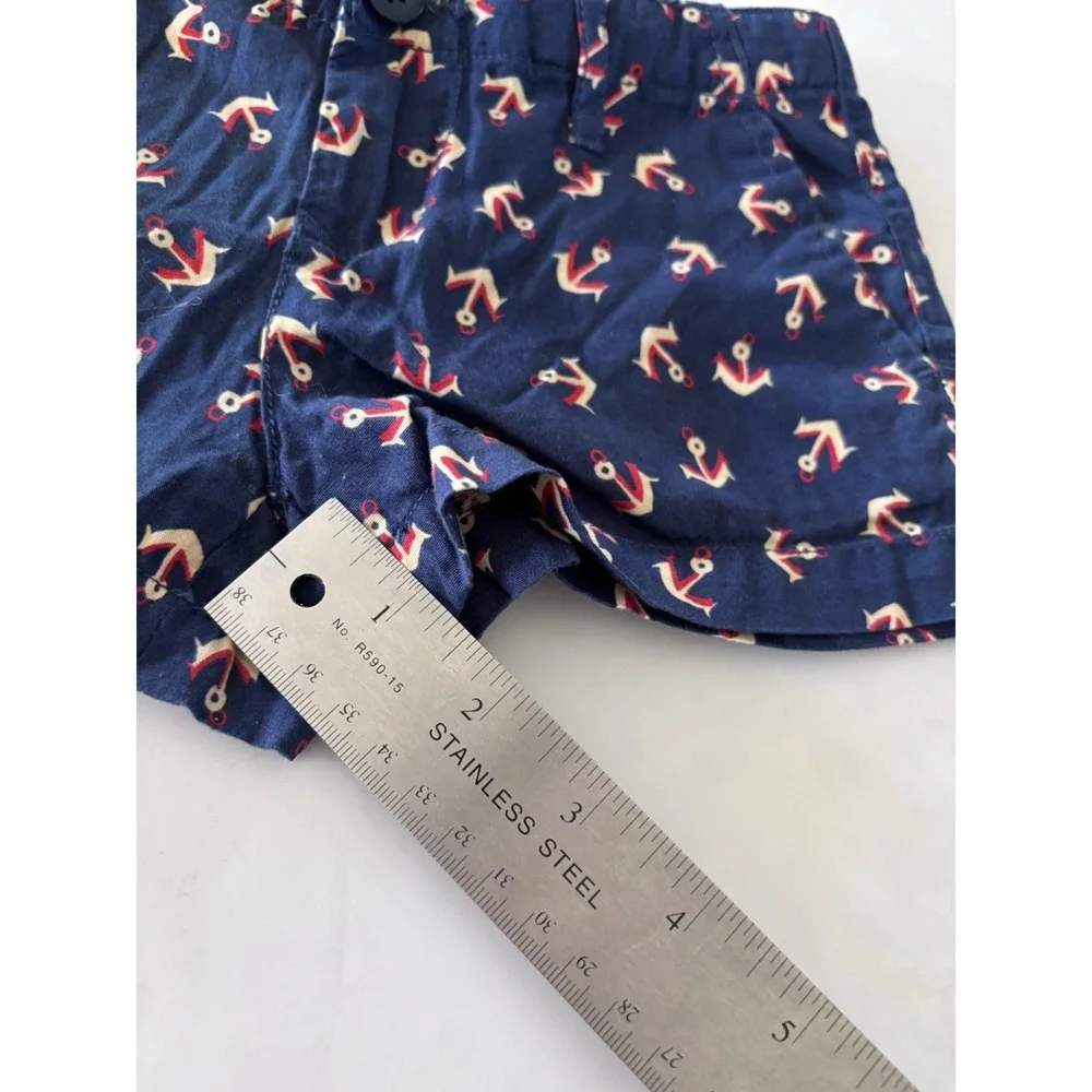Ralph Lauren Girls Sz 5Nautical Shorts‎ Navy Blue Red Beige Anchors 3301